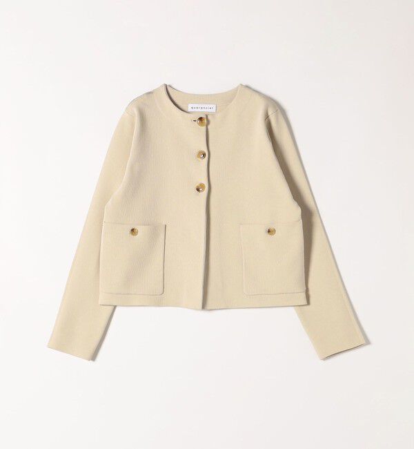 quaranciel「quaranciel:〈手洗い可能〉ノーカラー クラシカル ジャケット カーディガン」|カーディガン|