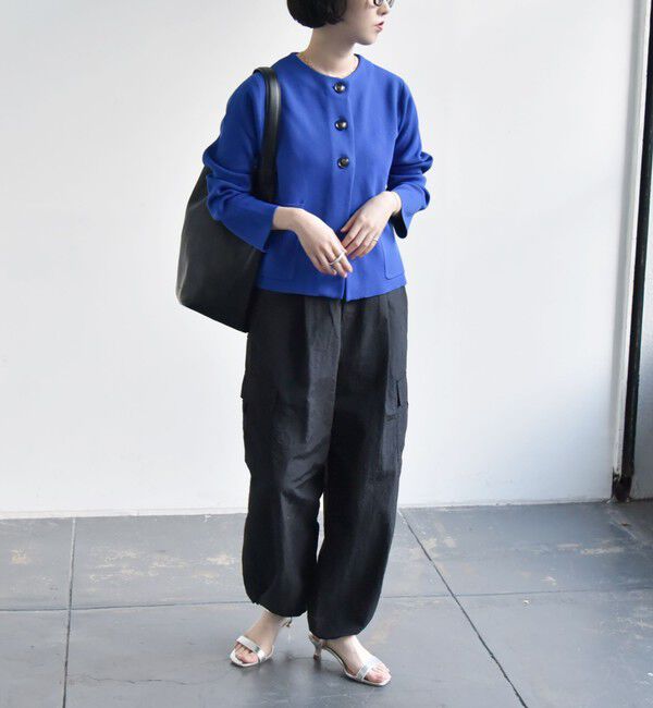 quaranciel「quaranciel:〈手洗い可能〉ノーカラー クラシカル ジャケット カーディガン」|カーディガン|