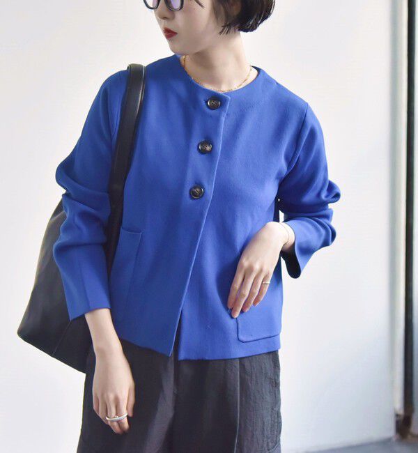 quaranciel「quaranciel:〈手洗い可能〉ノーカラー クラシカル ジャケット カーディガン」|カーディガン|