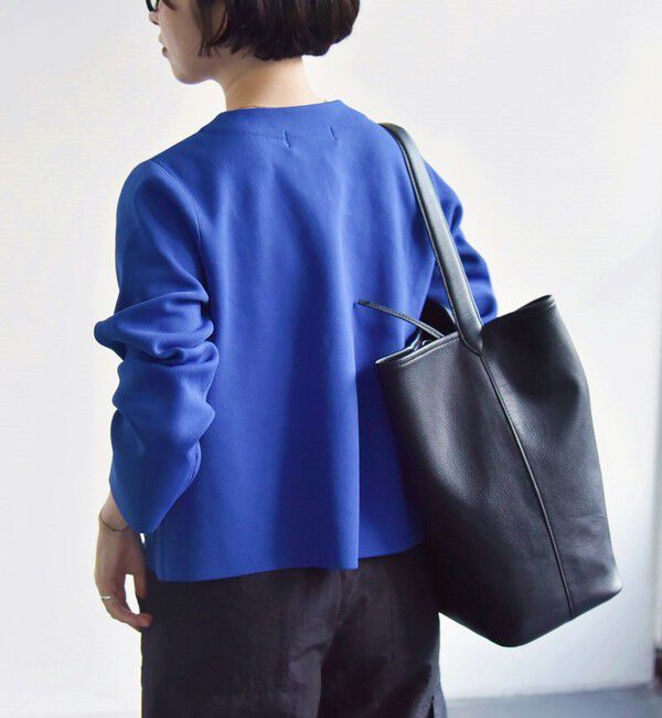 quaranciel「quaranciel:〈手洗い可能〉ノーカラー クラシカル ジャケット カーディガン」|カーディガン|