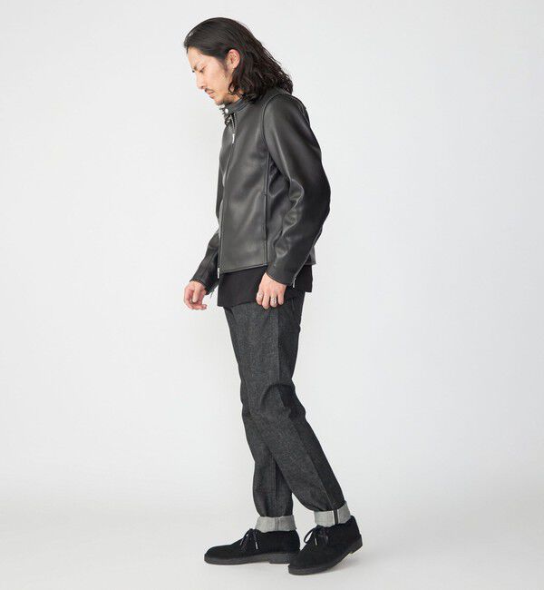 SHIPS「SHIPS: ラムレザー シングル ライダース ジャケット」|ライダースジャケット|