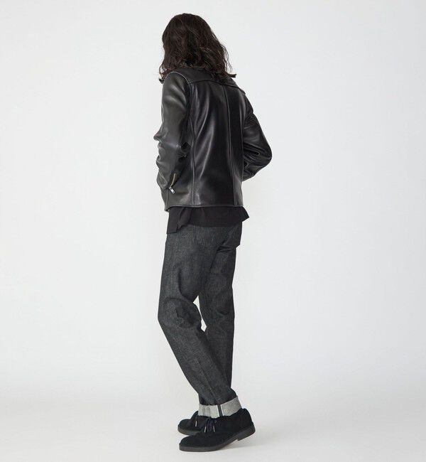 SHIPS「SHIPS: ラムレザー シングル ライダース ジャケット」|ライダースジャケット|