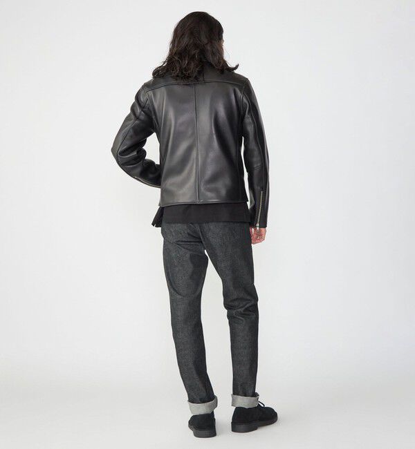 SHIPS「SHIPS: ラムレザー シングル ライダース ジャケット」|ライダースジャケット|