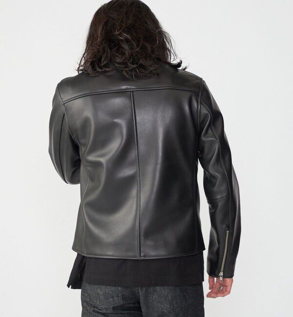 SHIPS「SHIPS: ラムレザー シングル ライダース ジャケット」|ライダースジャケット|