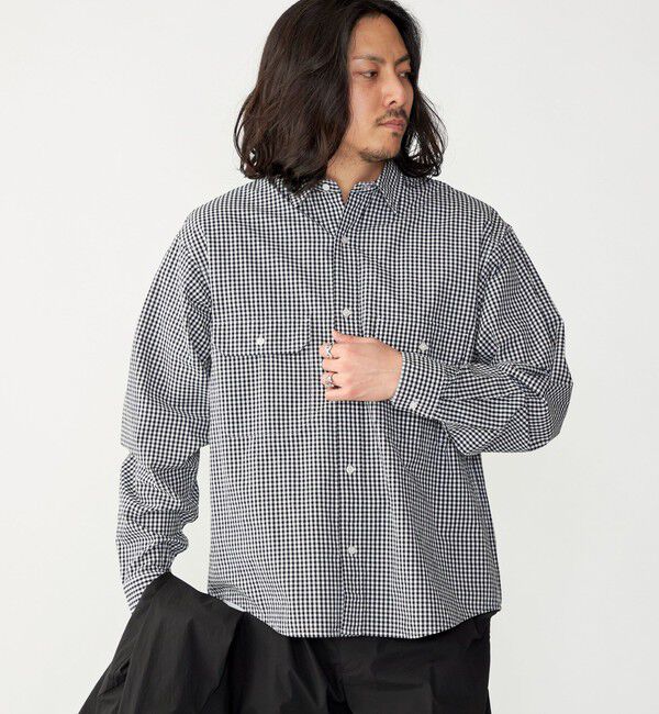 SHIPS「SHIPS: Wポケット ウォッシュド タイプライター 長袖 シャツ 〈チェック／ストライプ／単色〉」|シャツ・ブラウス|