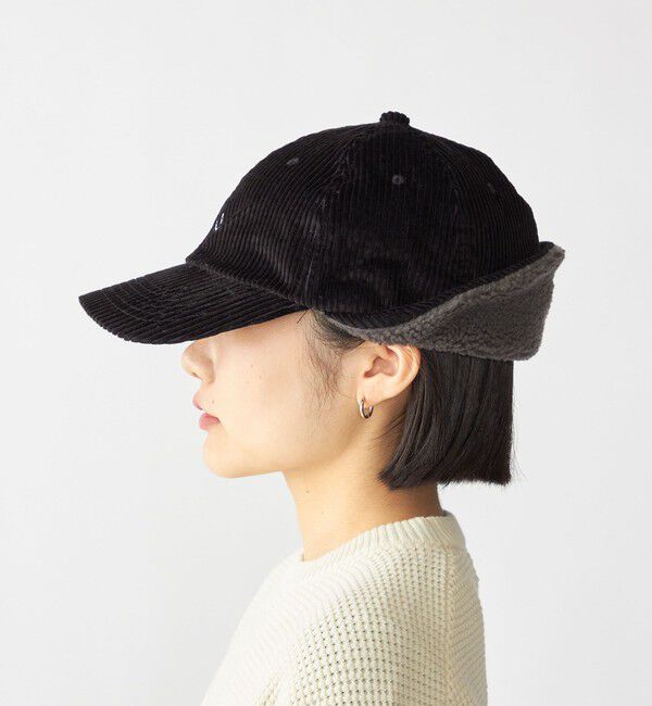SHIPS「【WEB限定】SHIPS: ワンポイント ロゴ 刺繍 コーデュロイ ボア オーバーフィット キャップ」|キャップ・キャスケット|