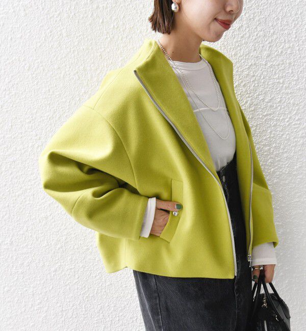 SHIPS for women「【WEB限定】〈手洗い可能〉 ウールライク ボトル ネック ジップ ブルゾン」|ブルゾン・スタジャン|