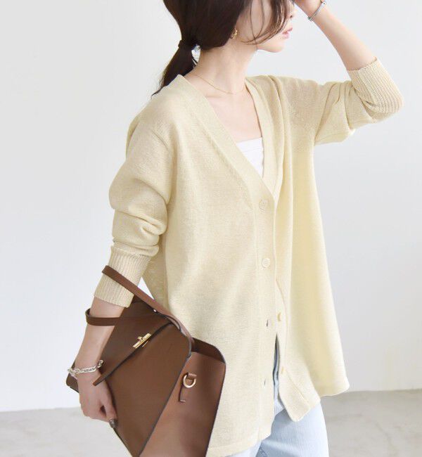 quaranciel「quaranciel:〈手洗い可能〉バルキー Vネック ガウン カーディガン」|カーディガン|