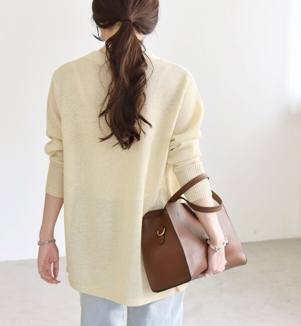 quaranciel「quaranciel:〈手洗い可能〉バルキー Vネック ガウン カーディガン」|カーディガン|