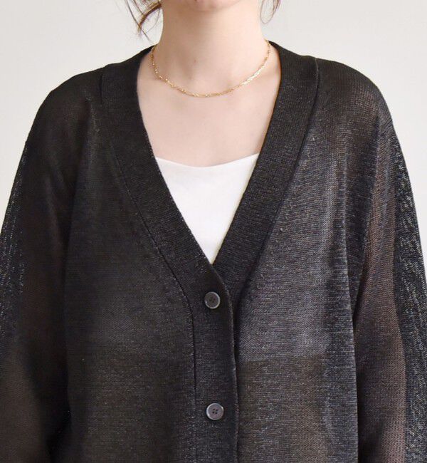quaranciel「quaranciel:〈手洗い可能〉バルキー Vネック ガウン カーディガン」|カーディガン|