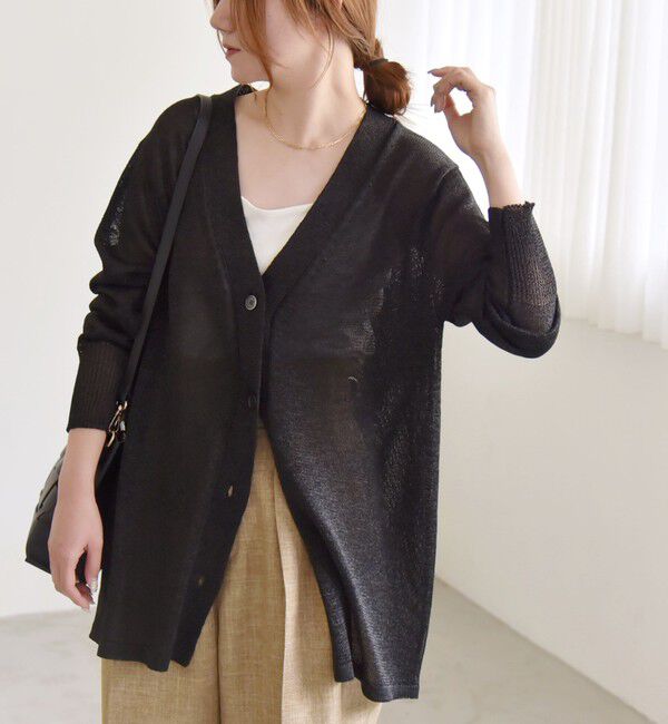 quaranciel「quaranciel:〈手洗い可能〉バルキー Vネック ガウン カーディガン」|カーディガン|
