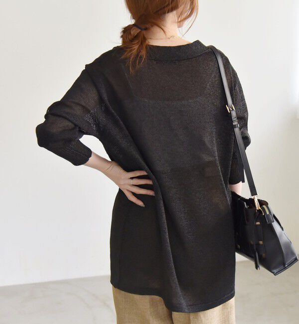 quaranciel「quaranciel:〈手洗い可能〉バルキー Vネック ガウン カーディガン」|カーディガン|