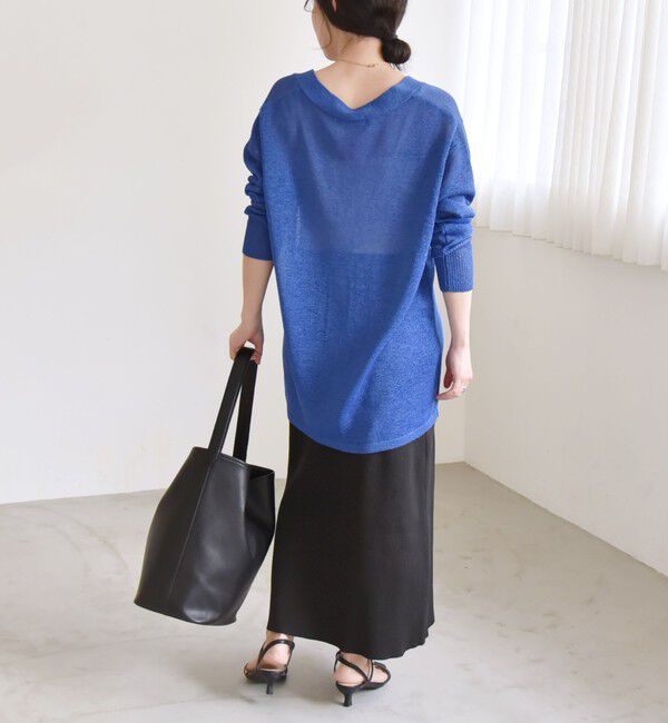 quaranciel「quaranciel:〈手洗い可能〉バルキー Vネック ガウン カーディガン」|カーディガン|