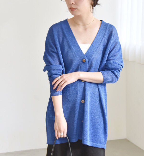 quaranciel「quaranciel:〈手洗い可能〉バルキー Vネック ガウン カーディガン」|カーディガン|