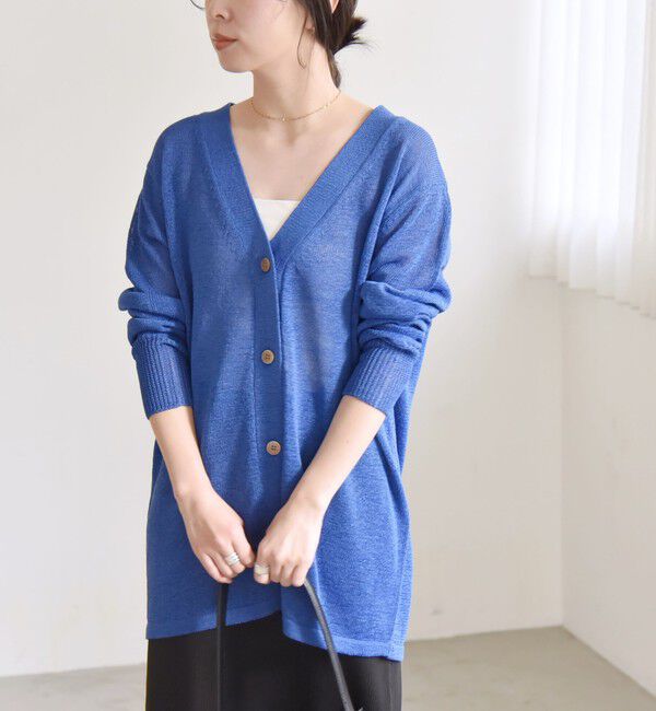 quaranciel「quaranciel:〈手洗い可能〉バルキー Vネック ガウン カーディガン」|カーディガン|