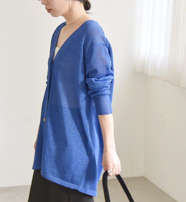 quaranciel「quaranciel:〈手洗い可能〉バルキー Vネック ガウン カーディガン」|カーディガン|