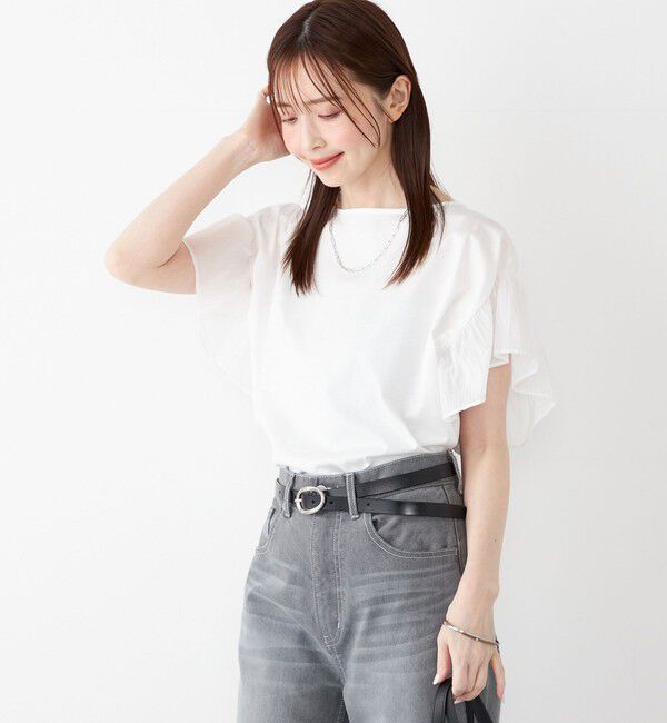 SHIPS Colors 「SHIPS Colors:〈手洗い可能〉シルケット 天竺 2WAY トップス◇」|Tシャツ・カットソー|オフホワイト