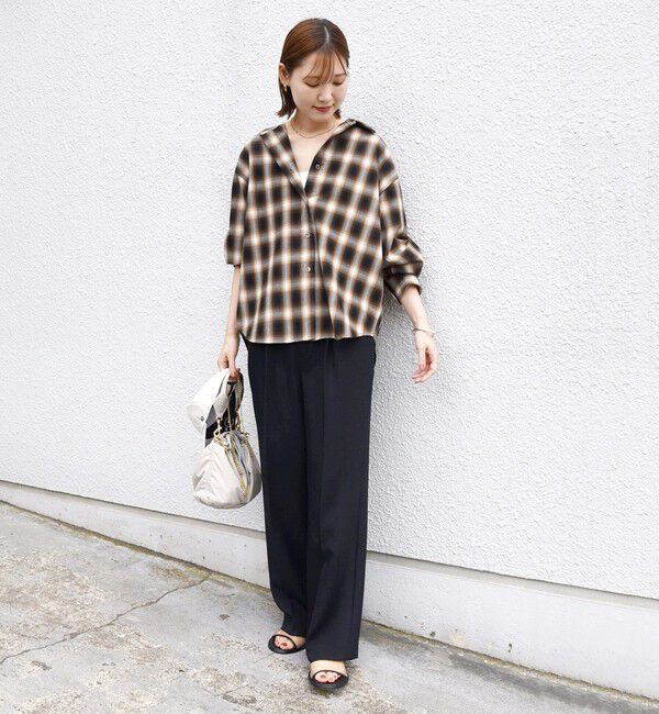 SHIPS for women「【WEB限定】〈洗濯機可能〉オンブレチェック ギャザー シャツ 羽織」|シャツ・ブラウス|