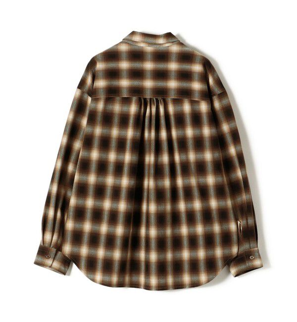 SHIPS for women「【WEB限定】〈洗濯機可能〉オンブレチェック ギャザー シャツ 羽織」|シャツ・ブラウス|