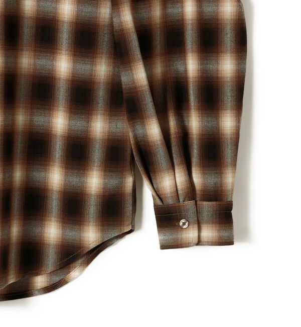 SHIPS for women「【WEB限定】〈洗濯機可能〉オンブレチェック ギャザー シャツ 羽織」|シャツ・ブラウス|