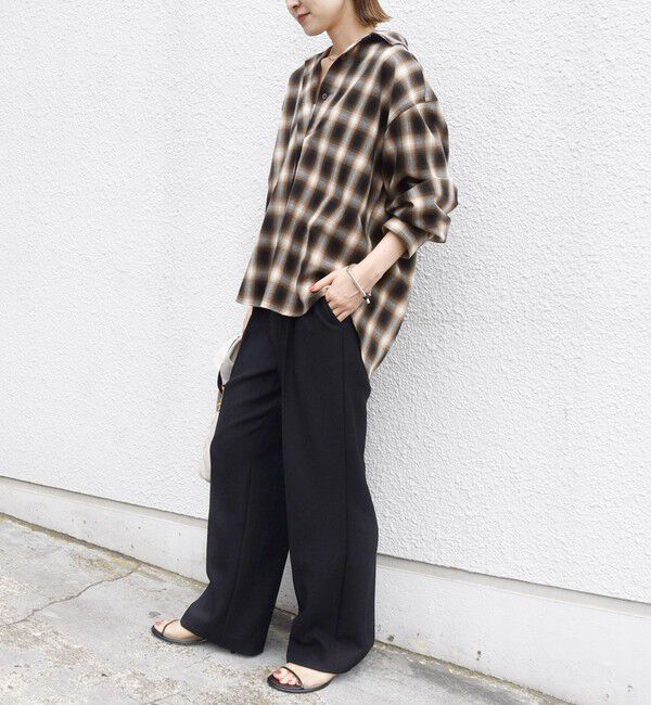 SHIPS for women「【WEB限定】〈洗濯機可能〉オンブレチェック ギャザー シャツ 羽織」|シャツ・ブラウス|