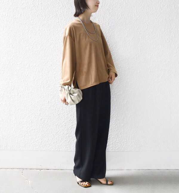 SHIPS for women「〈手洗い可能〉ポリエステル スエード ワイド スリーブ プルオーバー」|Tシャツ・カットソー|