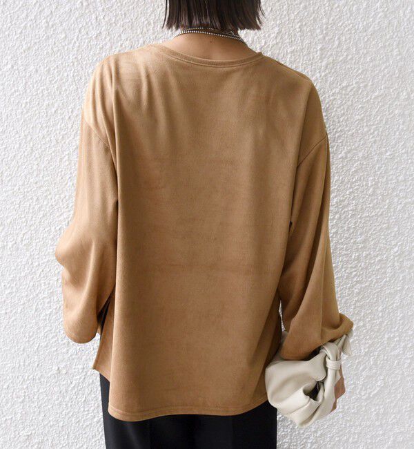SHIPS for women「〈手洗い可能〉ポリエステル スエード ワイド スリーブ プルオーバー」|Tシャツ・カットソー|