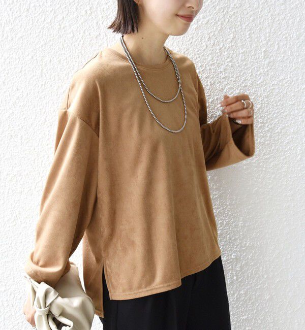 SHIPS for women「〈手洗い可能〉ポリエステル スエード ワイド スリーブ プルオーバー」|Tシャツ・カットソー|
