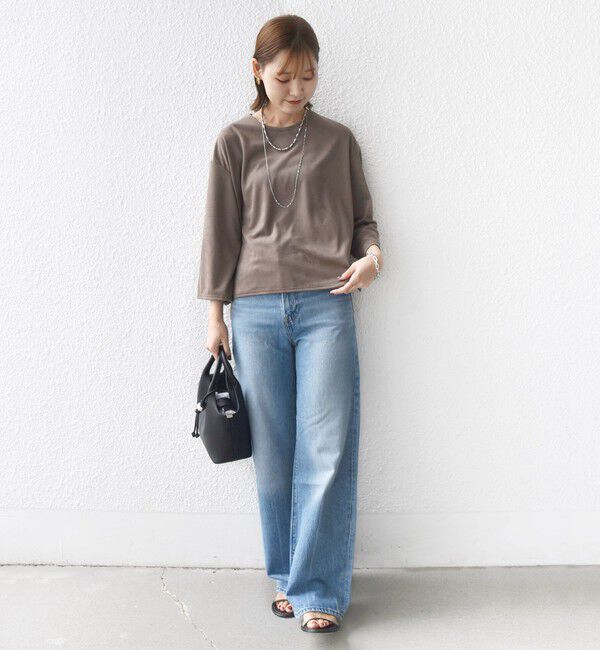 SHIPS for women「〈手洗い可能〉ポリエステル スエード ワイド スリーブ プルオーバー」|Tシャツ・カットソー|