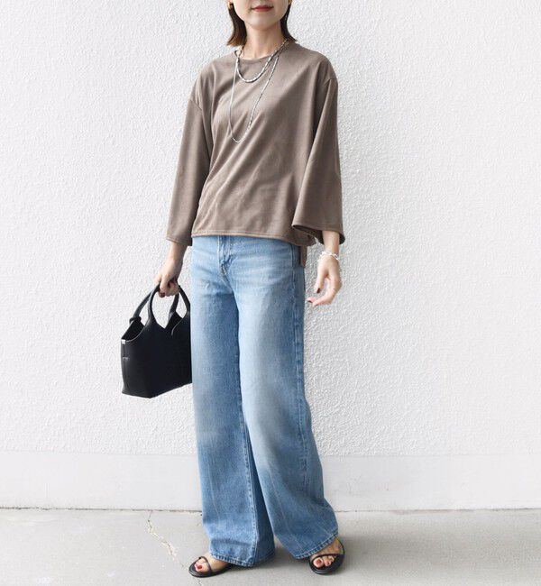 SHIPS for women「〈手洗い可能〉ポリエステル スエード ワイド スリーブ プルオーバー」|Tシャツ・カットソー|