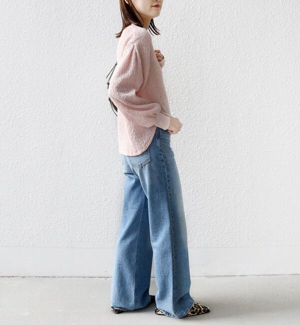 SHIPS for women「《予約》〈手洗い可能〉ランダム ブルーゼ 袖 タック プルオーバー」|Tシャツ・カットソー|