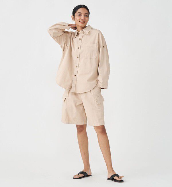 MACPHEE「ソフトコットンサテン タックハーフパンツ」|その他|