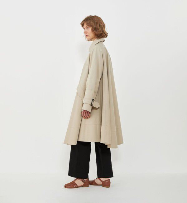 GALERIE VIE「コットンブレンドギャバジン サーキュラーバルカラーコート」|ステンカラーコート|