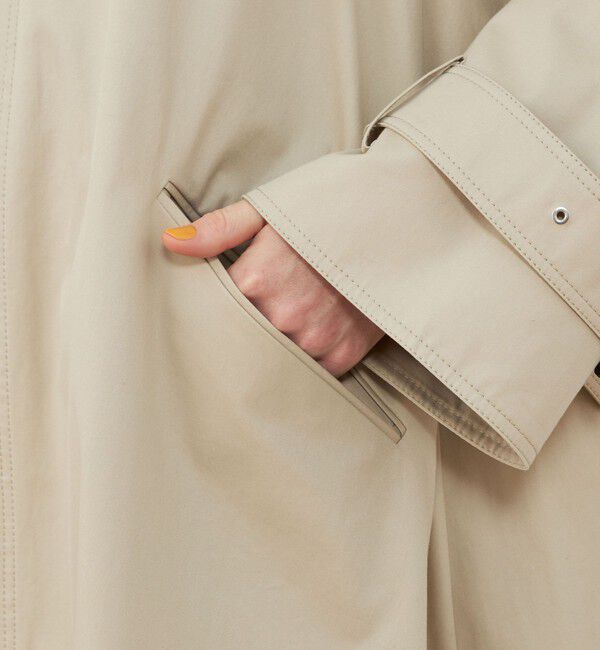 GALERIE VIE「コットンブレンドギャバジン サーキュラーバルカラーコート」|ステンカラーコート|