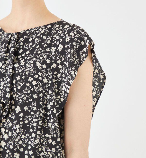 MACPHEE「フラワープリント フロントフリルブラウス」|シャツ・ブラウス|