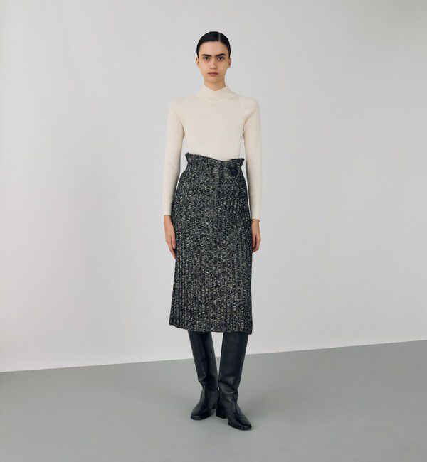 DES PRES「アルパカミックススラブ フレアミディスカート」|フレア|