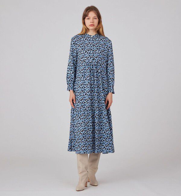 Ballsey「ブルリーフラワープリント クルーネックワンピース」|ワンピース|
