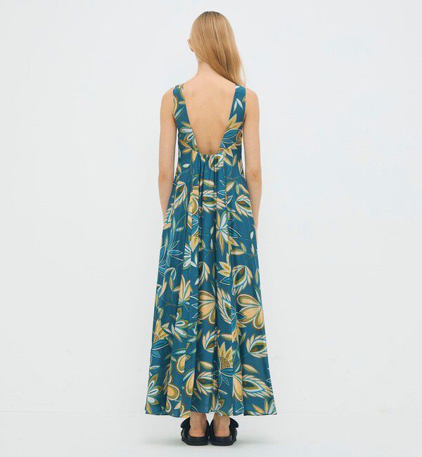 CABaN「シルク COLETTEフラワープリント ロングワンピース」|ワンピース|