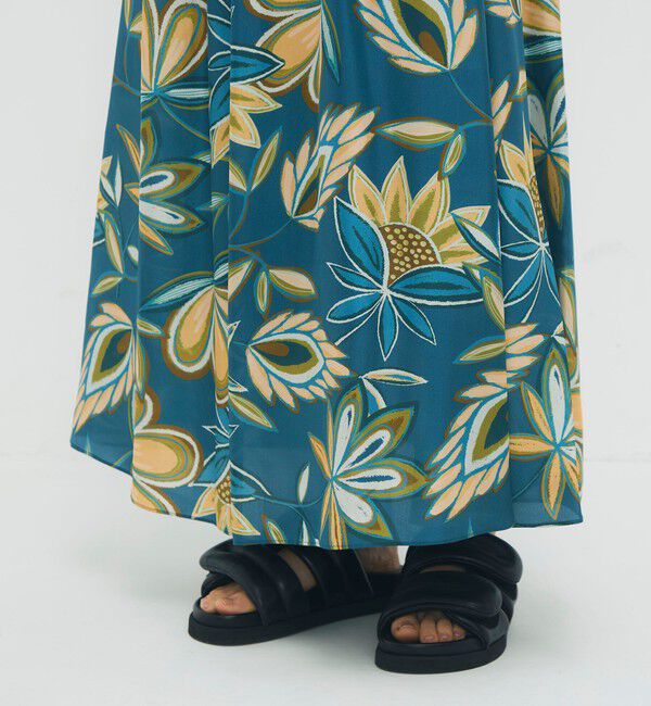 CABaN「シルク COLETTEフラワープリント ロングワンピース」|ワンピース|