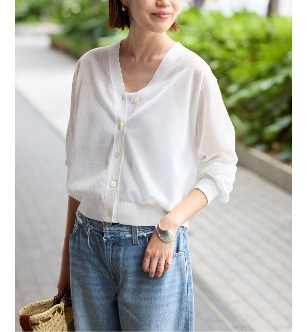 SLOBE IENA「《追加》リネン混シアーカーディガン」|カーディガン|