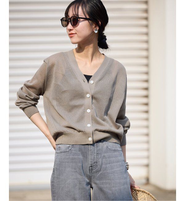 SLOBE IENA「《追加》リネン混シアーカーディガン」|カーディガン|