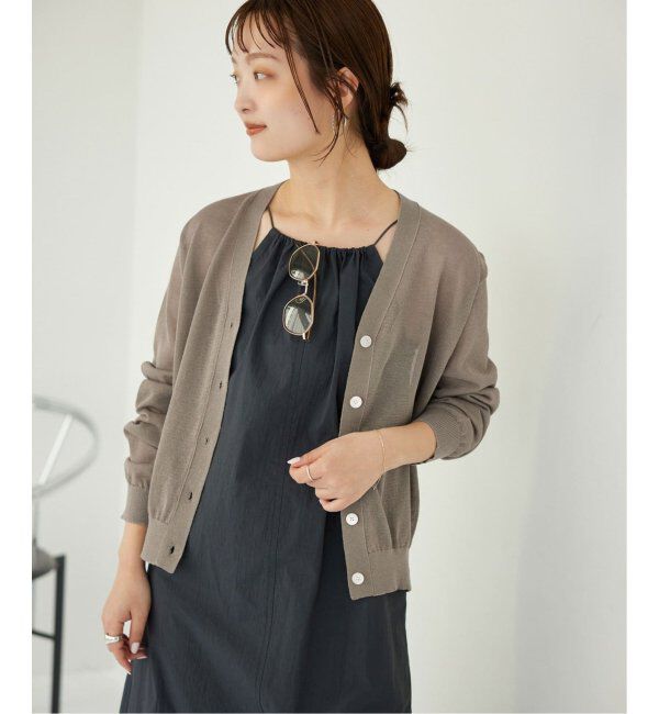 SLOBE IENA「《追加》リネン混シアーカーディガン」|カーディガン|