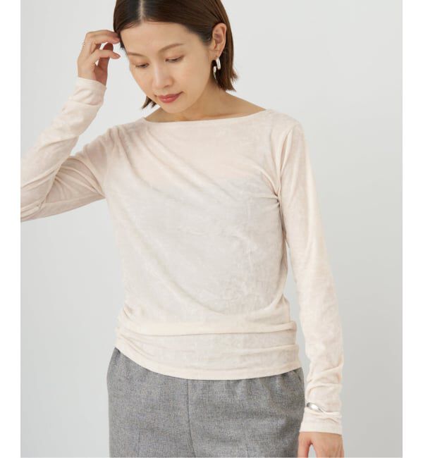 IENA「クラッシュベロアプルオーバー」|Tシャツ・カットソー|ナチュラル