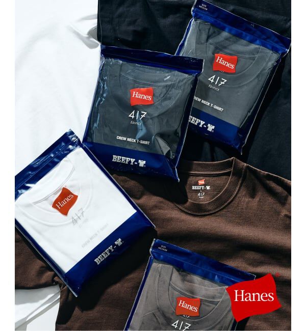 417 EDIFICE「HANES / ヘインズ 417別注 BEEFY-T / ビーフィーTシャツ」|Tシャツ・カットソー|ブラック
