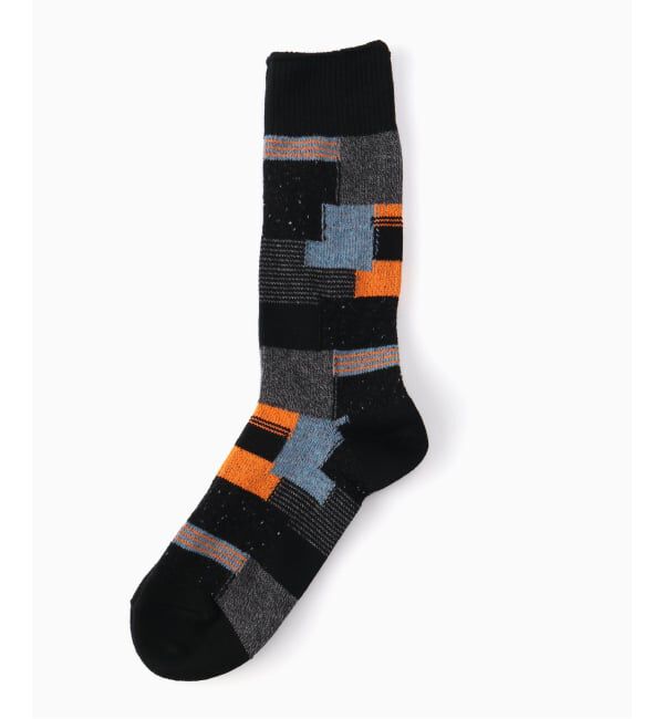 JOURNAL STANDARD「オリジナル パッチワーク クルー ソックス」|ソックス|ブラック A