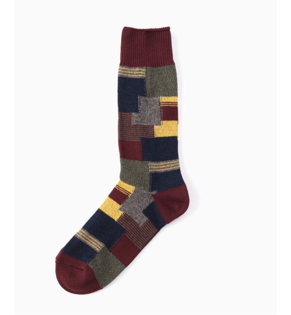 JOURNAL STANDARD「オリジナル パッチワーク クルー ソックス」|ソックス|ボルドー