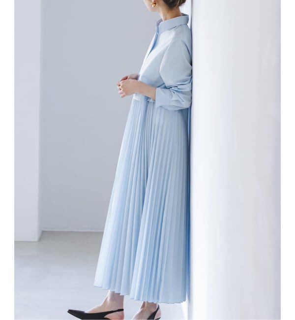 NOBLE「プリーツシャツワンピース」|ワンピース|