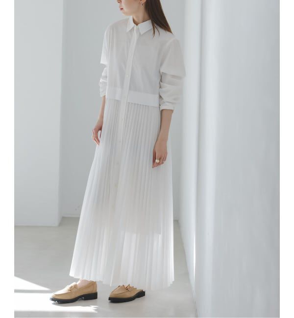 NOBLE「プリーツシャツワンピース」|ワンピース|