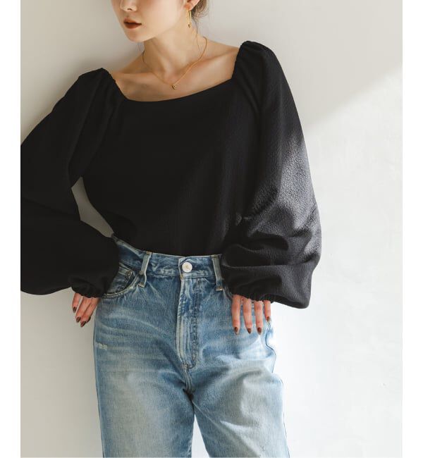 NOBLE「ボリュームスリーブドビーブラウス」|シャツ・ブラウス|