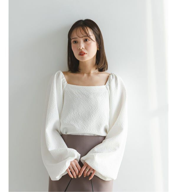 NOBLE「ボリュームスリーブドビーブラウス」|シャツ・ブラウス|